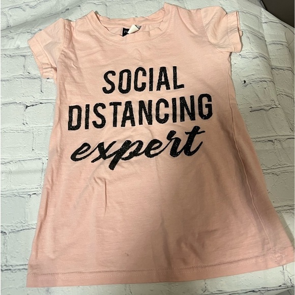 3/$15 Pink social distant kids t-shirt - Picture 1 of 4